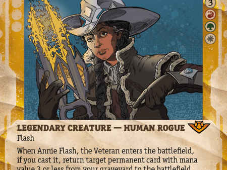 Annie Flash, the Veteran (OTJ-291) - Outlaws of Thunder Junction: (Showcase) (Borderless) Foil [Mythic] Online now