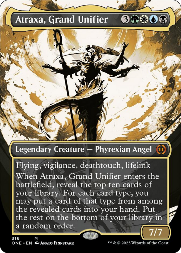 Atraxa, Grand Unifier (ONE-316) - Phyrexia: All Will Be One: (Showcase) (Borderless) [Mythic] For Sale